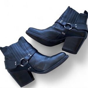 Matisse leather moto square toe western heeled boots